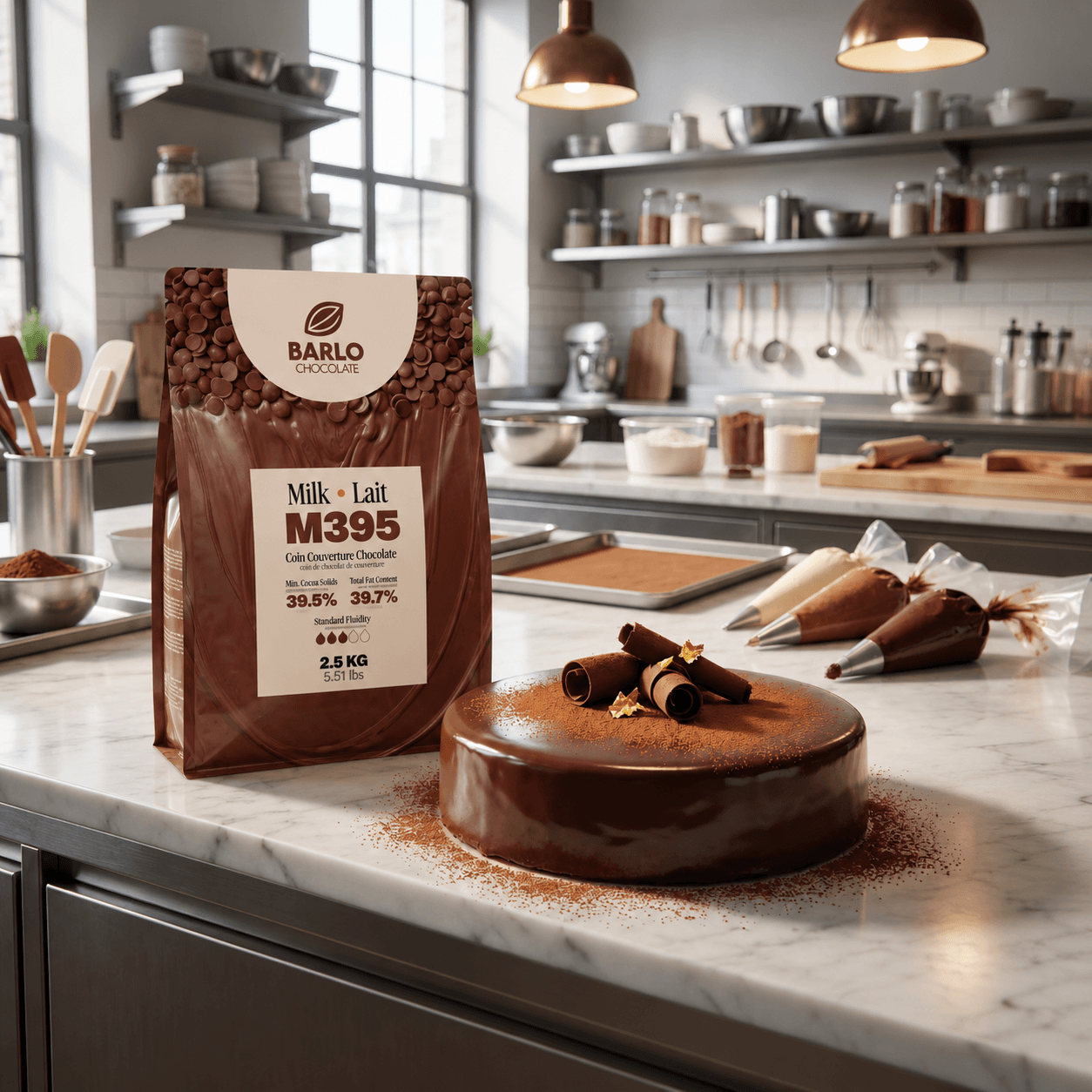 M395 Milk Couverture Coin Chocolate 39.5%, image 3