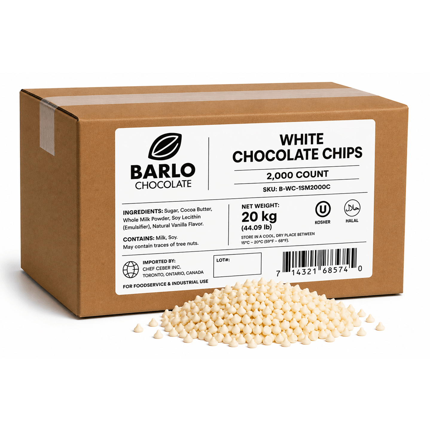 2,000ct White Chocolate Chips