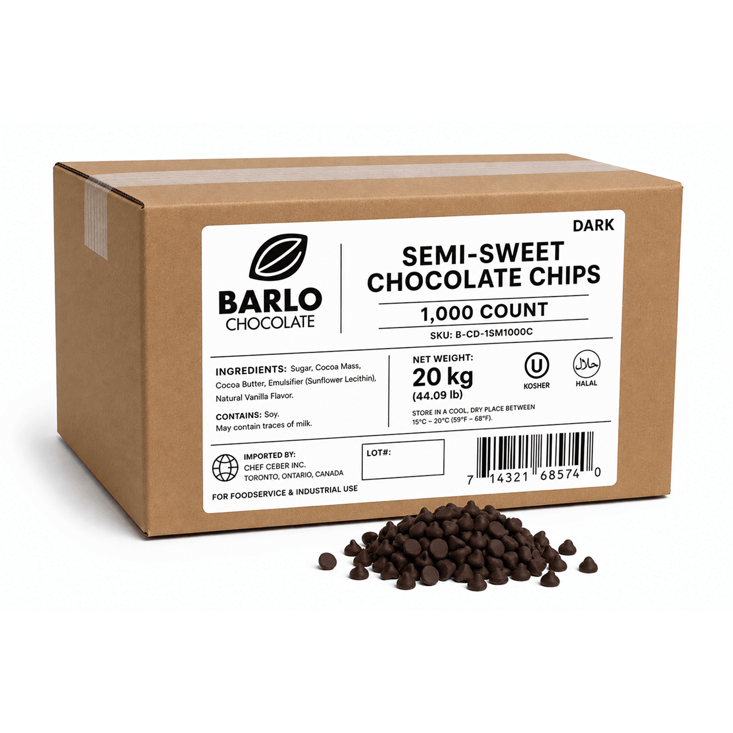 1,000ct Dark Chocolate Chips