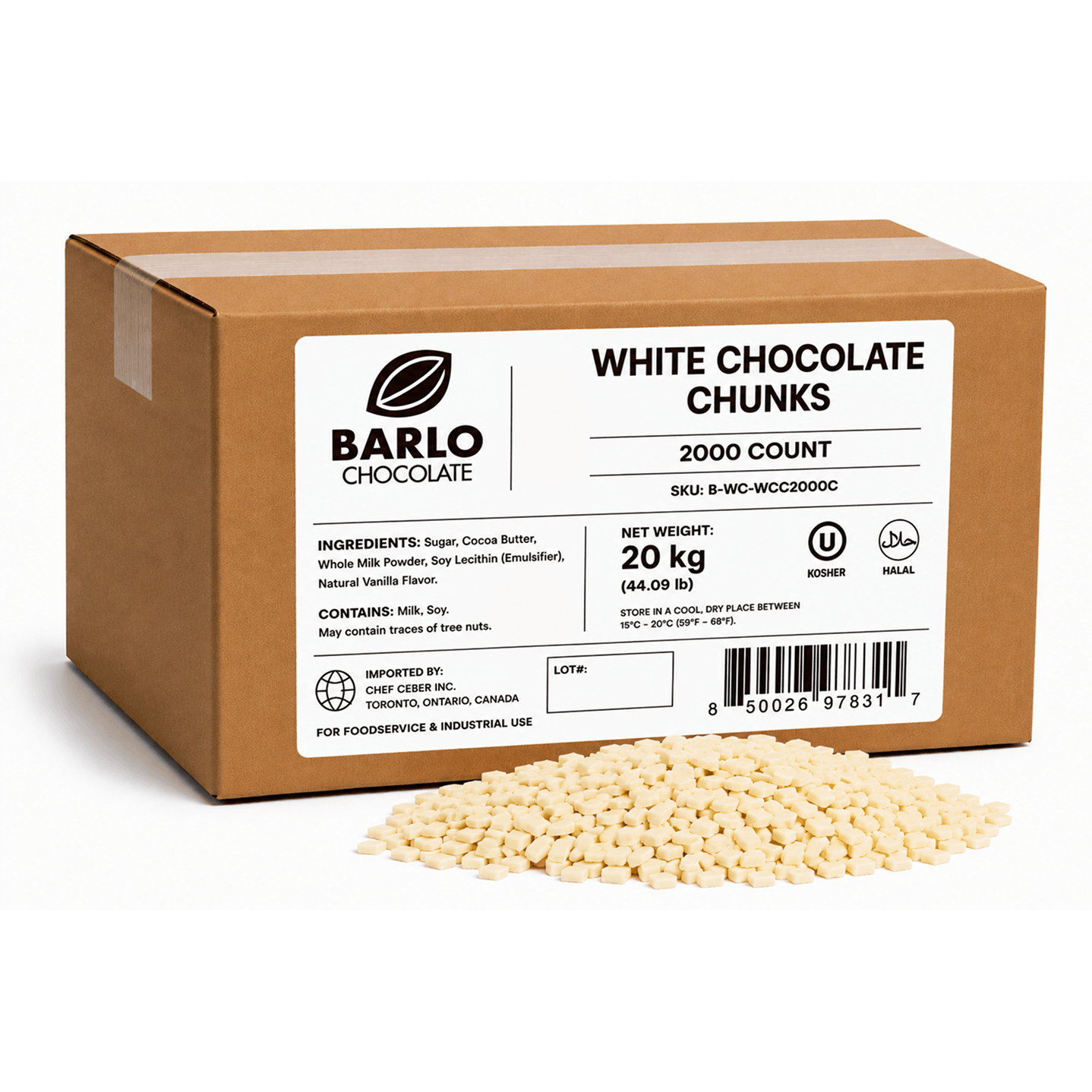 2,000ct White Chocolate Chunks