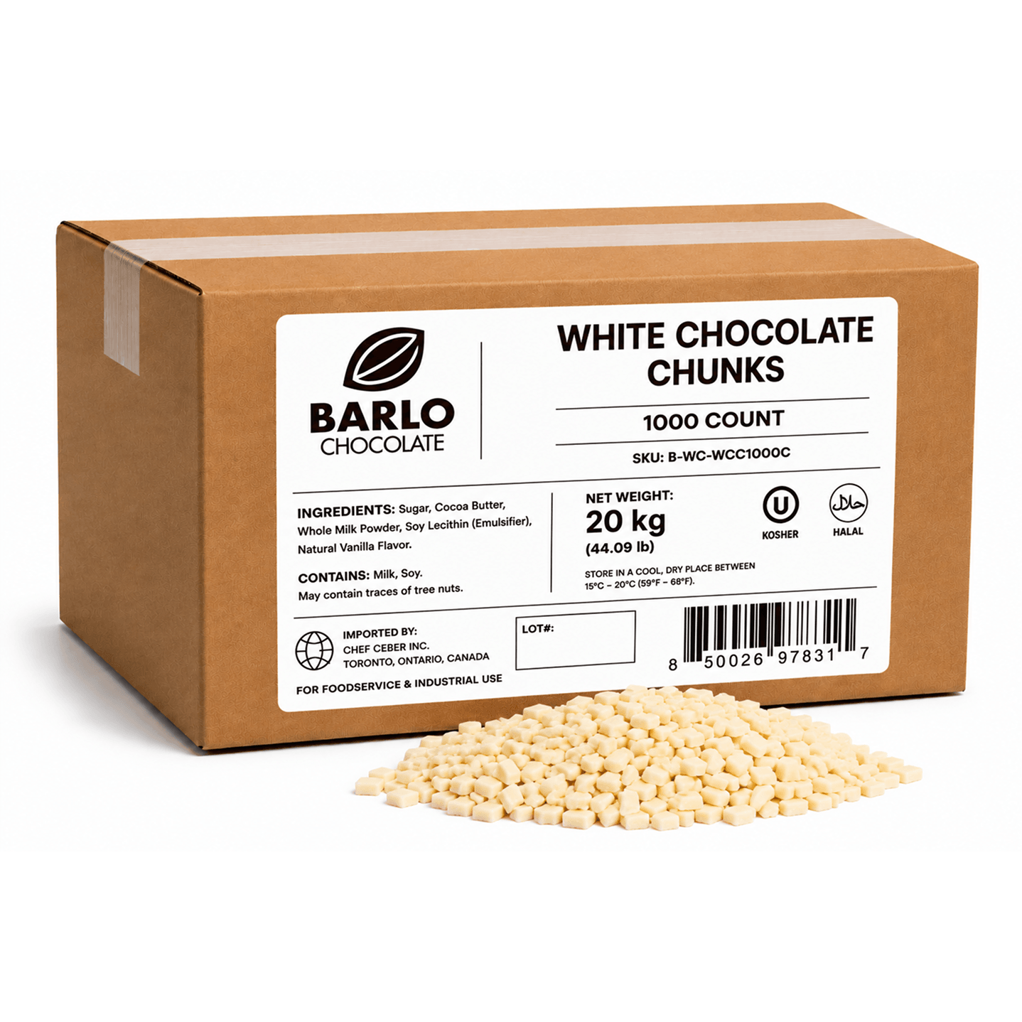 1,000ct White Chocolate Chunks