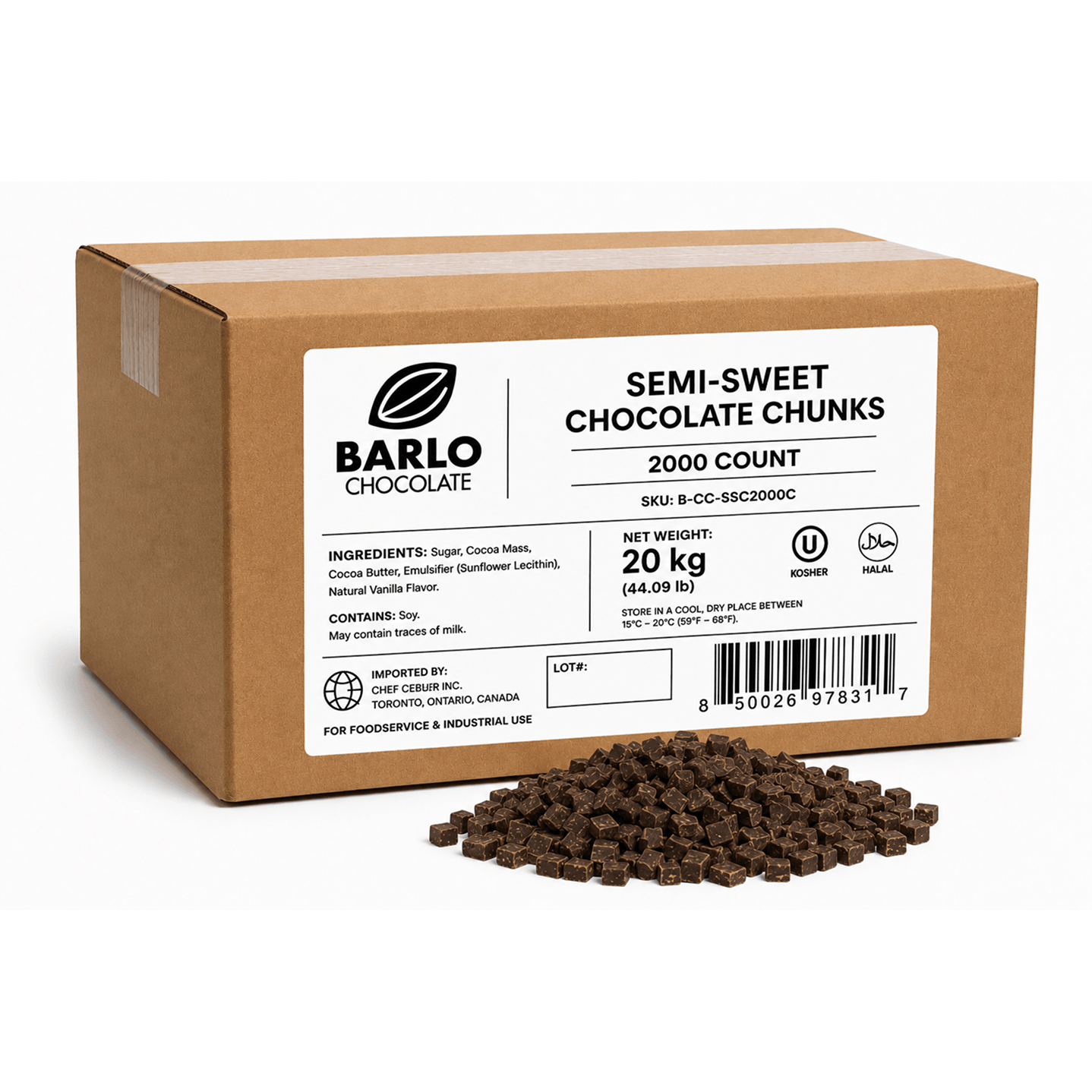 2,000ct Dark Chocolate Chunks