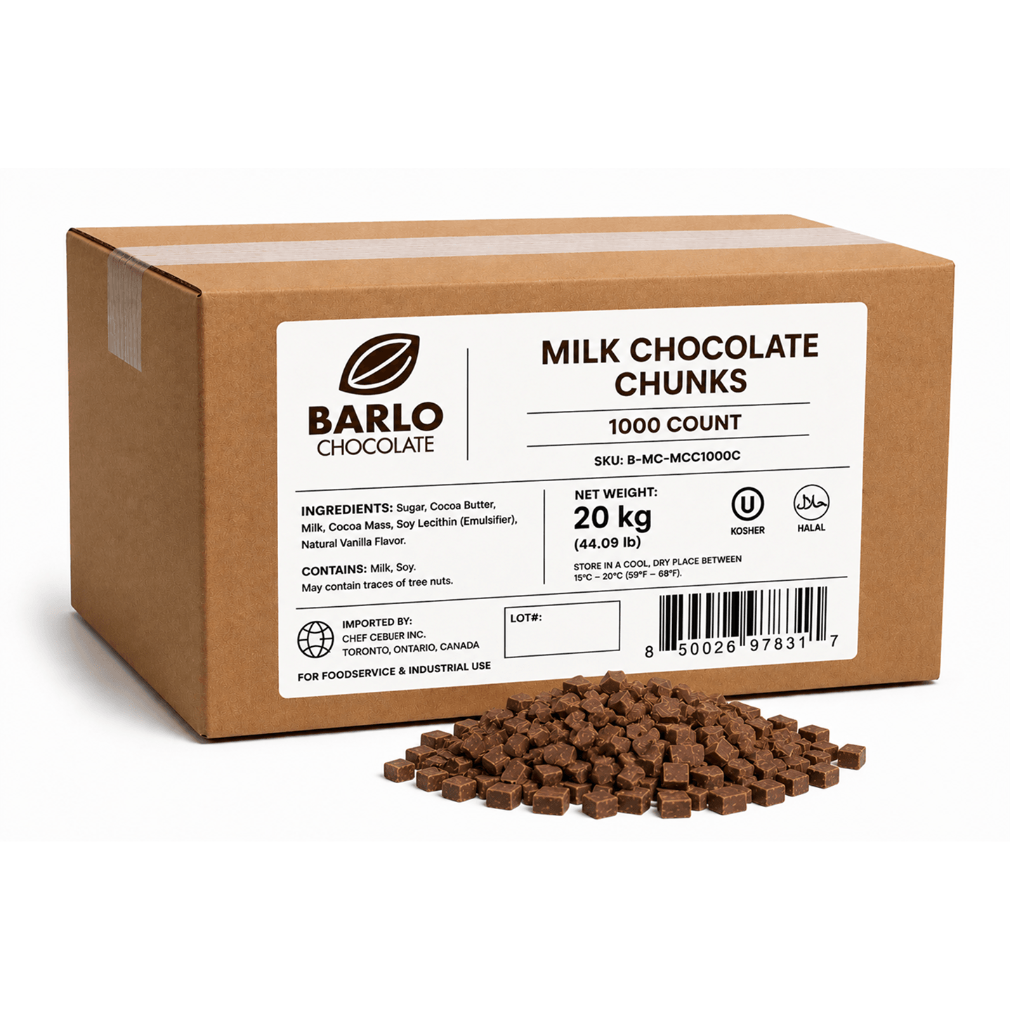 1,000ct Milk Chocolate Chunks