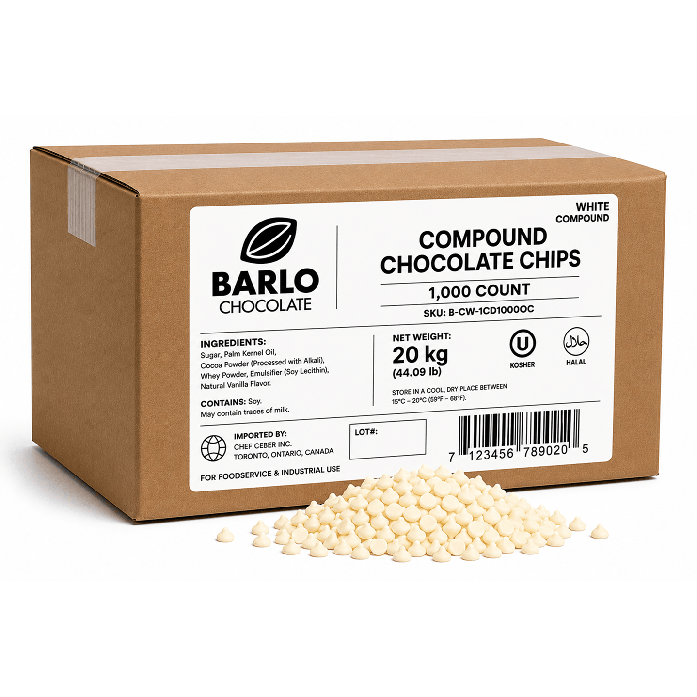 1,000ct White Compound Chocolate Chips