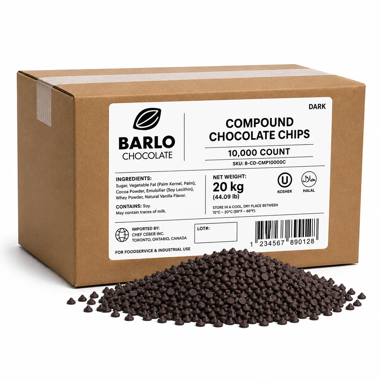 10,000ct Dark Compound Chocolate Chips