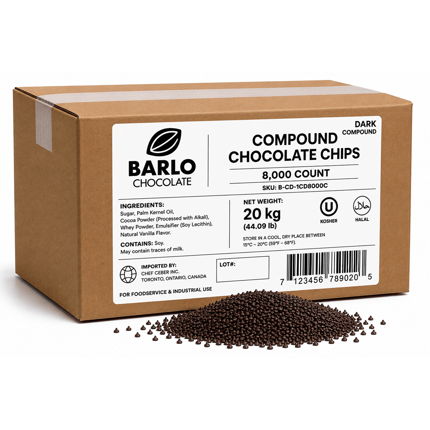 8,000ct Dark Compound Chocolate Chips