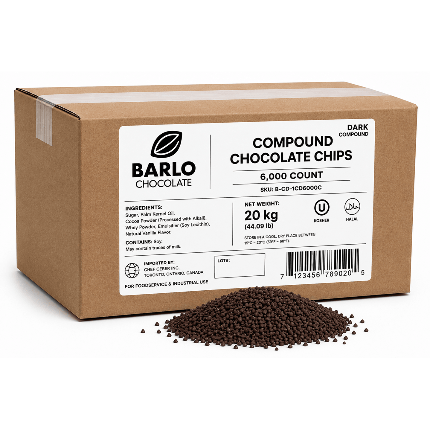 6,000ct Dark Compound Chocolate Chips
