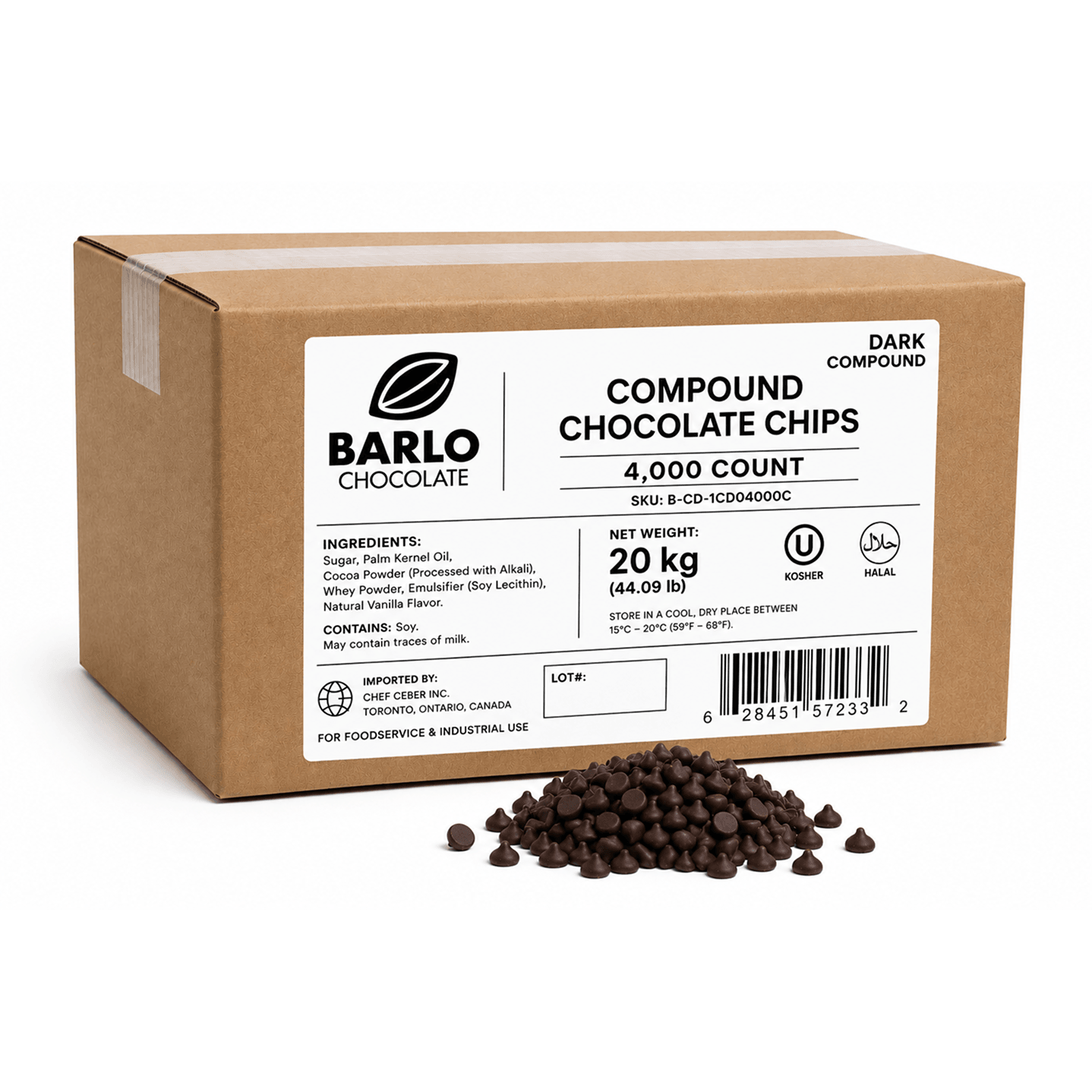 4,000 Count Dark Compound Chocolate Chips