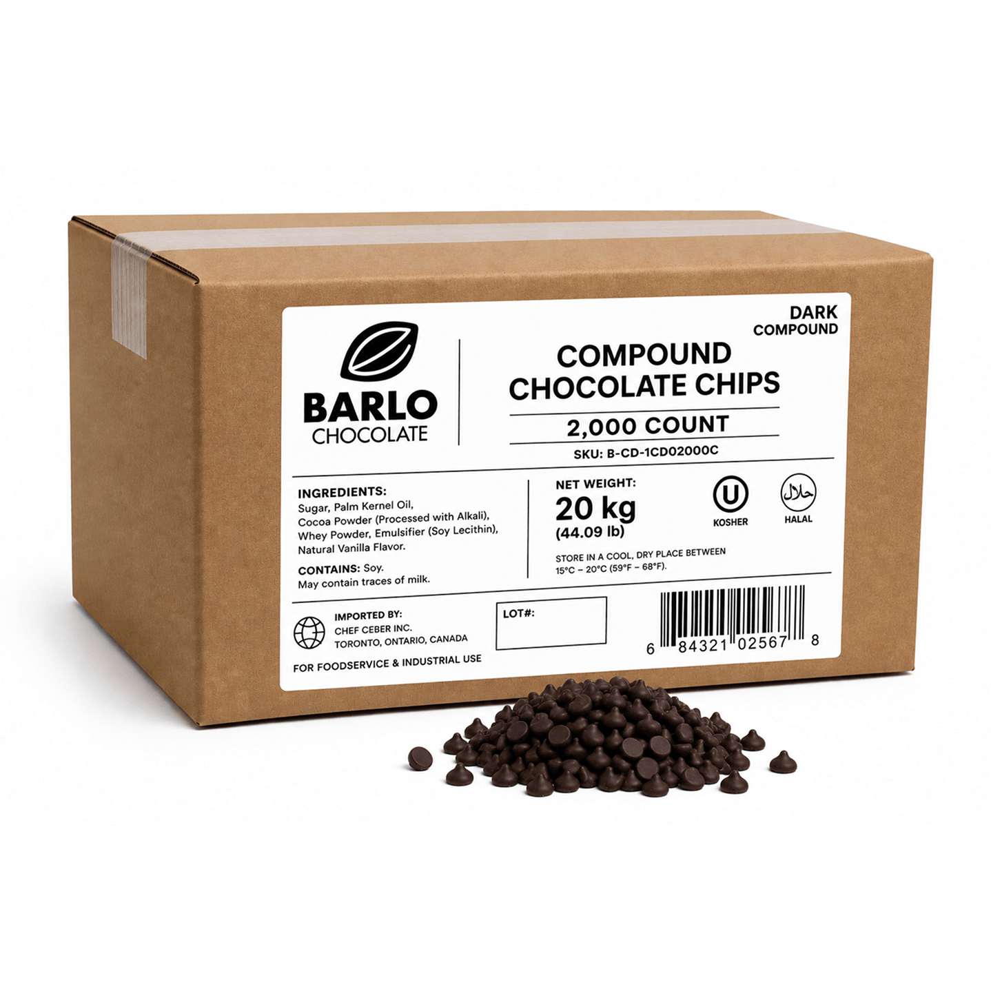 2,000ct Dark Compound Chocolate Chips