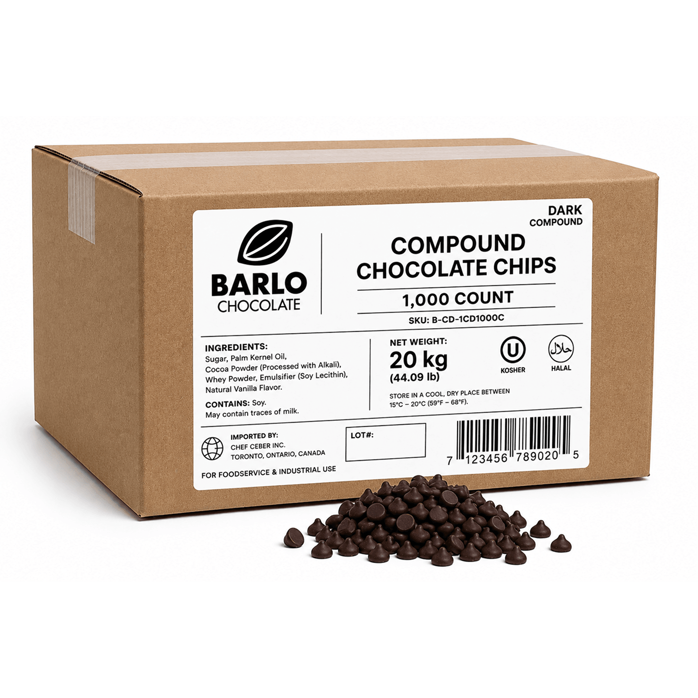 1,000ct Dark Compound Chocolate Chips